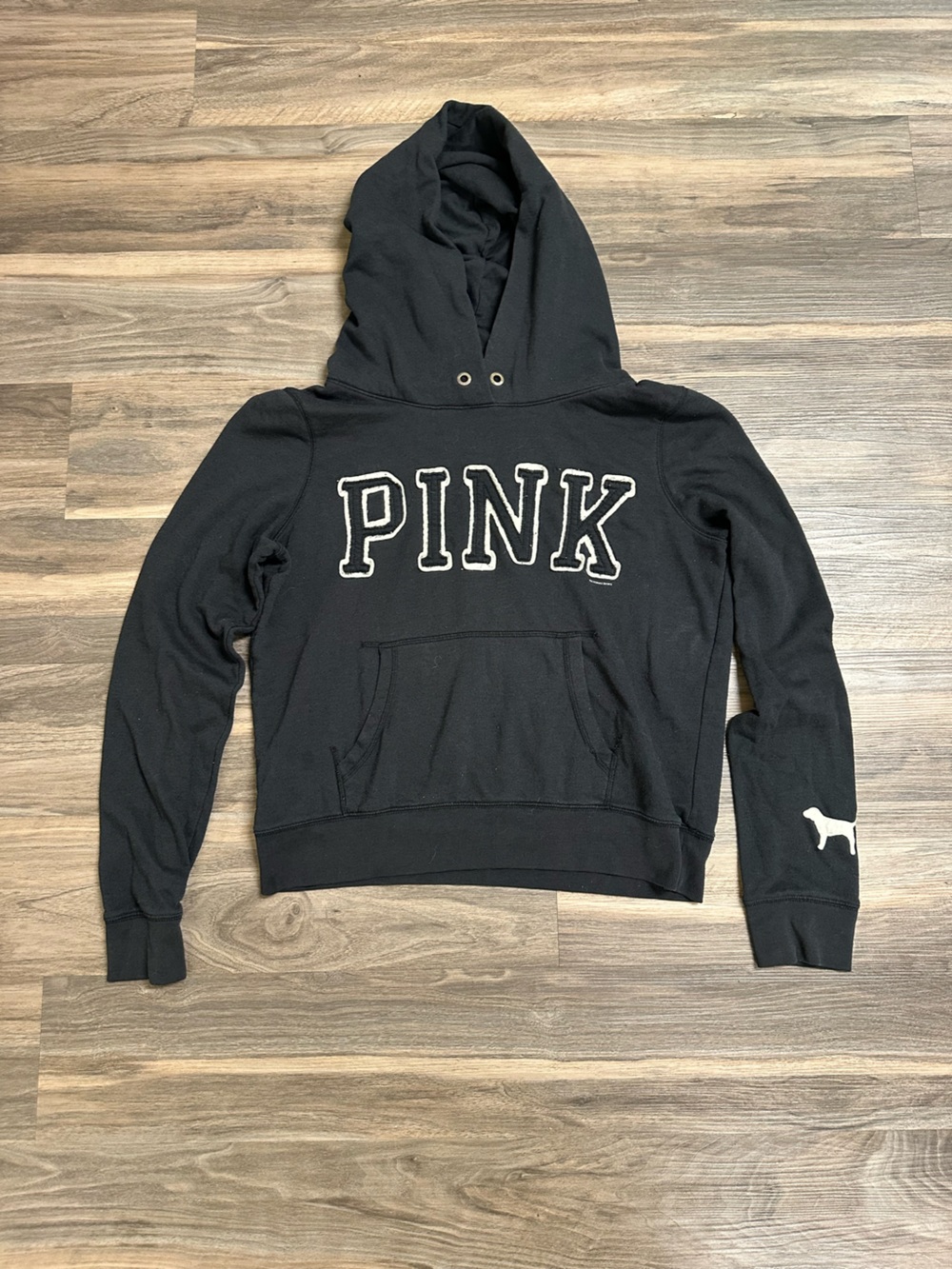 Y2K 2010 Pink Victoria’s Secret Black Hoodie
